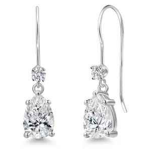 1.53 Cttw Lab Grown Diamond Dangle Earrings for Women | 14K White Gold | Pear Shape Center Diamond 0.70 Ct | IGI Certified | D-E Color | VS1-VS2 Clarity