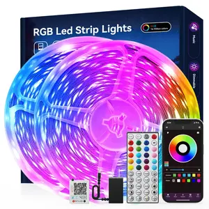 100FT Led Strip Lights RGB Music Sync for Bedroom ,more 50FT Bluetooth Christmas Lights with Smart App and Remote Control Indoor Lighting, for room decorating party decor
