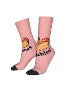 1 Pair Glizzy Gobbler Hot Dog Retro Harajuku Hip Hop Novelty Print Pattern Sock