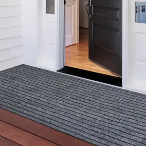 Cuttable Non-Slip Runner Rug, Waterproof Low Pile Entryway Mat for All Weather, Indoor Outdoor Kitchen Garage