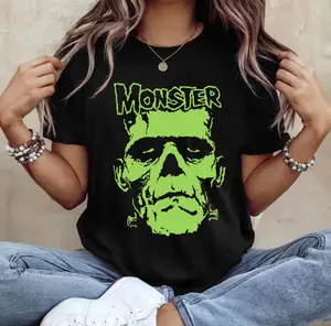 The Monster Skull Frankenstein Unisex Vintage T-Shirt, Frankenstein Shirt, Frankenstein Halloween Shirt, For Halloween Shirt