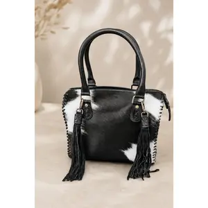 Midnight Cowgirl Black Cowhide Speedy Bag