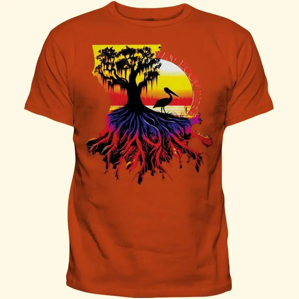DatBootLife Louisiana Roots Orange T-Shirt - Unisex Short Sleeve Casual Wear for Men & Women