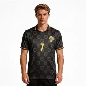 2026 Portugal National Team Cr.7 Away Black Short-Sleeve Soccer Jersey