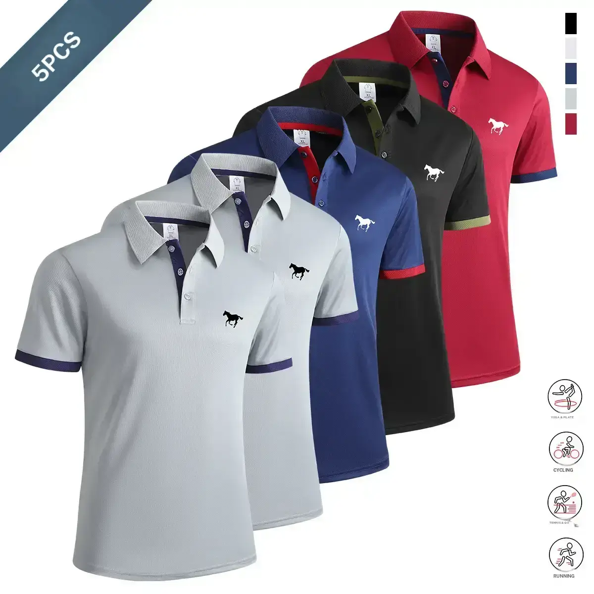 Gray + Gray + Dark Navy Blue + Black + Burgundy