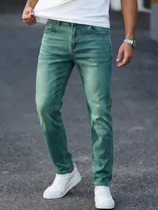 Men's Slim Fit Elastic Jeans, Medium Stretch Denim, Comfortable Casual Wear, Fashion Durable Design, Perfect for Daily Use