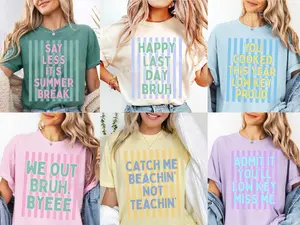 Comfort Colors Teacher Last Day of School Shirt, Summer Break Style Tee, End of Year Group Shirt, Cute Educator Graphic Top, School Year Celebration Gift