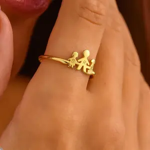 Family Initial Ring, Multiple Initial Jewelry, Letter Customized Ring, Letter Personalized Ring, Family Silhouette Ring, Kids Initial Ring, Pet Letter Ring, Initial Keepsake Ring, Letter Christmas Ring, Letter Valentines Ring, Initial Bridesmaid Ring