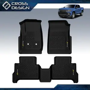CROSSDESIGN TPE Floor Mats Fits 2015-22 Chevy Colorado Crew Cab/ GMC Canyon Full Set Liners  Upgraded Version