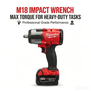 Milwaukee M18 FUEL High Torque Impact Wrench | 1/2" | 1000ft-lbs Tightening / 1400ft-lbs Loosening | Truck Repair & Heavy Machinery Work tool kit set