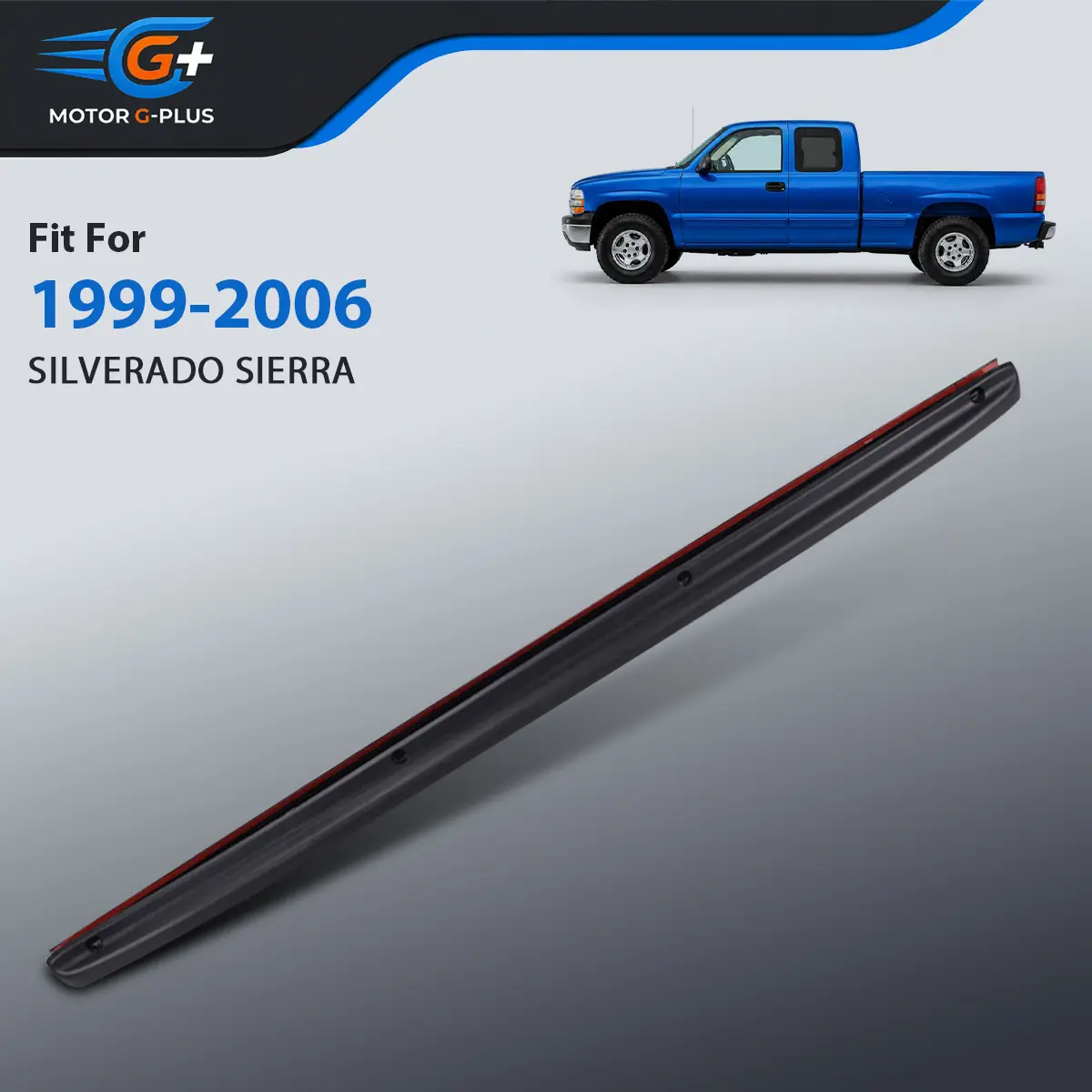 MOTOR GPLUS Lightweight Textured Black Tailgate Molding Protective Cap for 1999-2006 Silverado Sierra, Includes Tape, Automotive Car Exterior Chrome Trim Accessory,toolupgrade