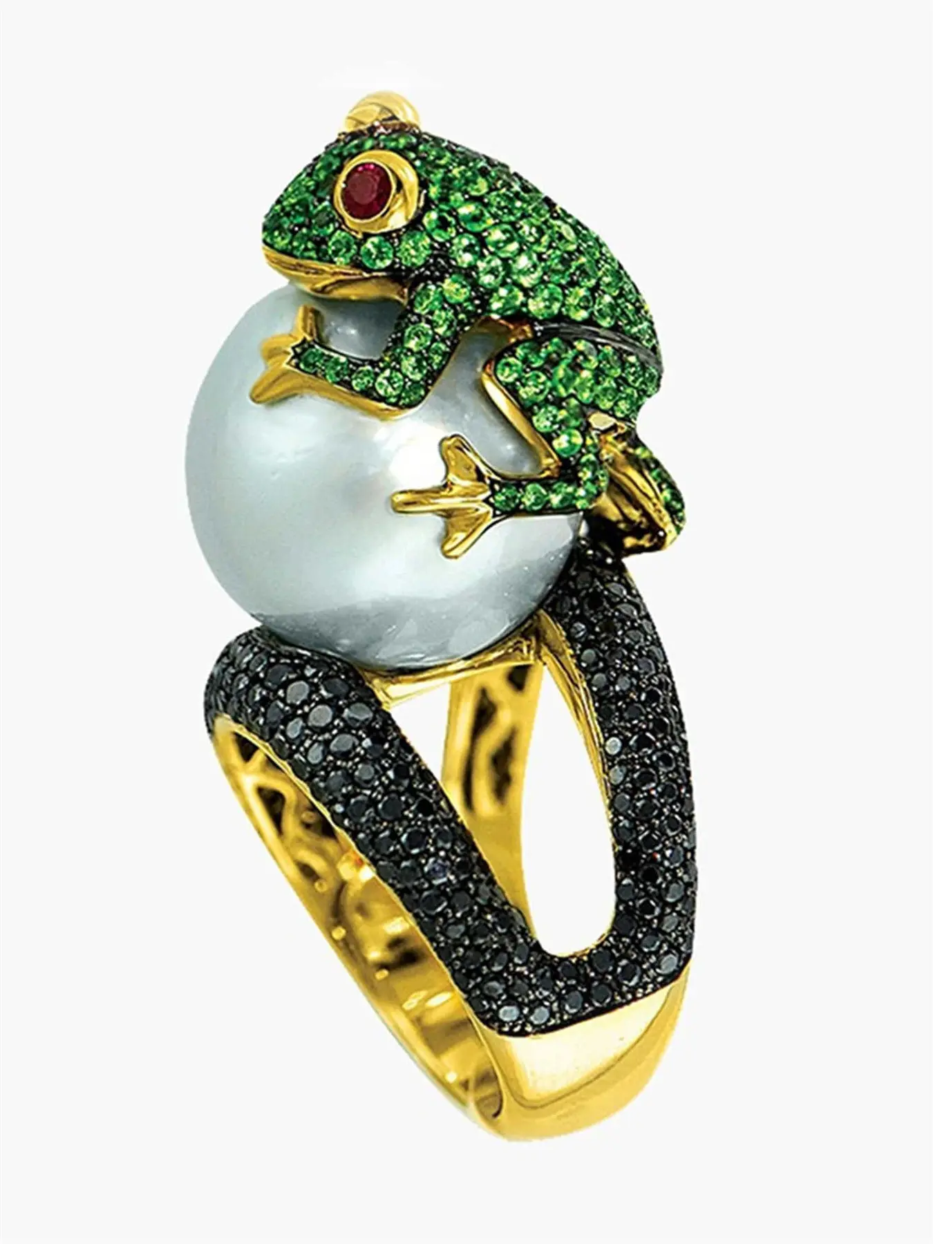 1 PC Pretty Cubic Zirconia Frog Ring For Women Beautiful Rings For Wedding Engagement Party Jewelry Valentine's Day Gift Costume Rings