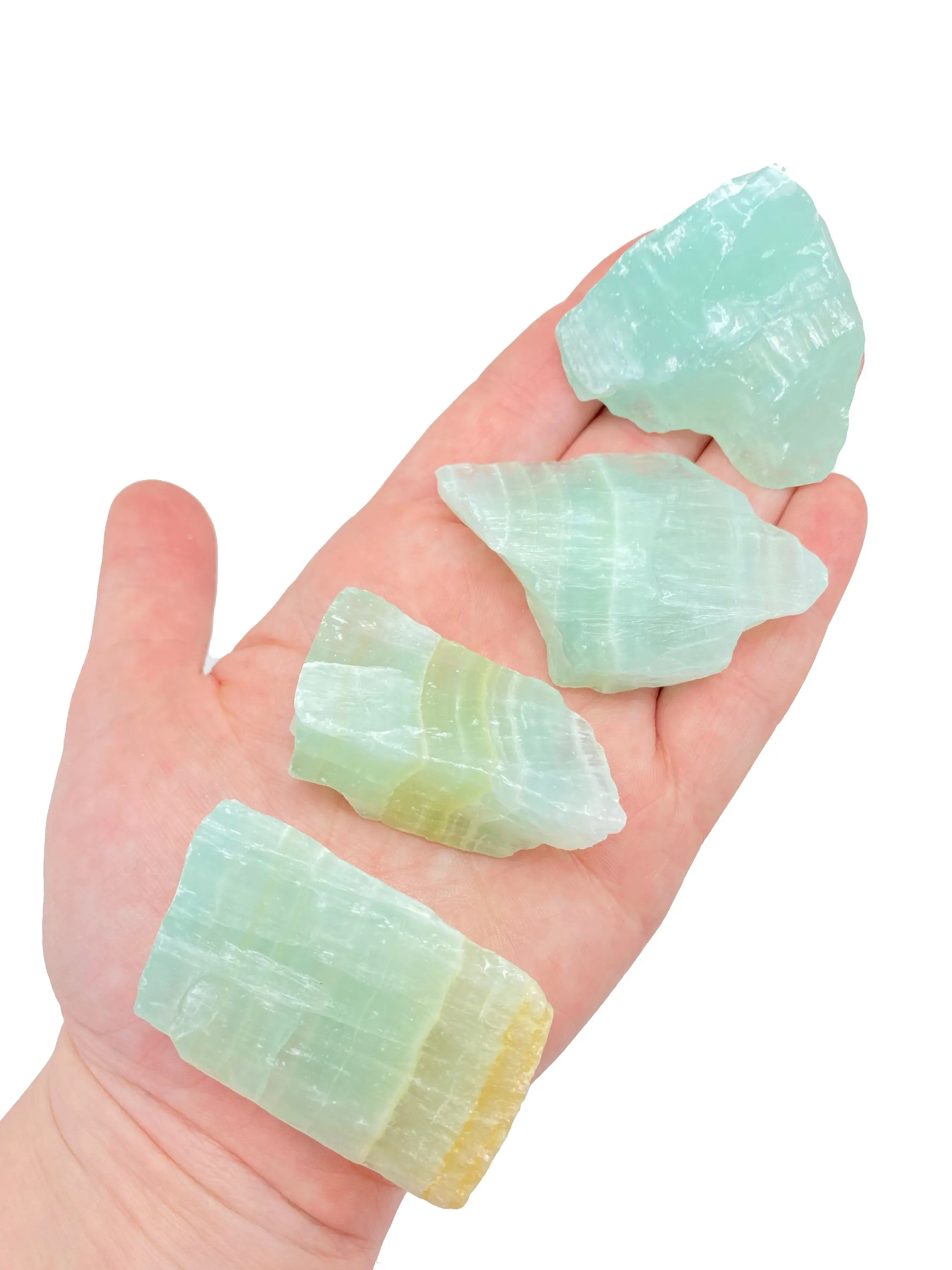 New Moon Beginnings Raw Aqua Calcite Crystal Chunk - Green Blue Calcite - Cleansing, Healing, Calming, Emotional Balancing Therapeutic Therapy
