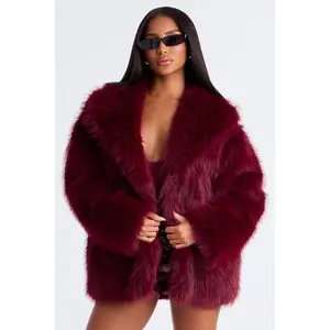 CoutureDreamsFauxFurCoat-Burgundy Womenswear Jackets