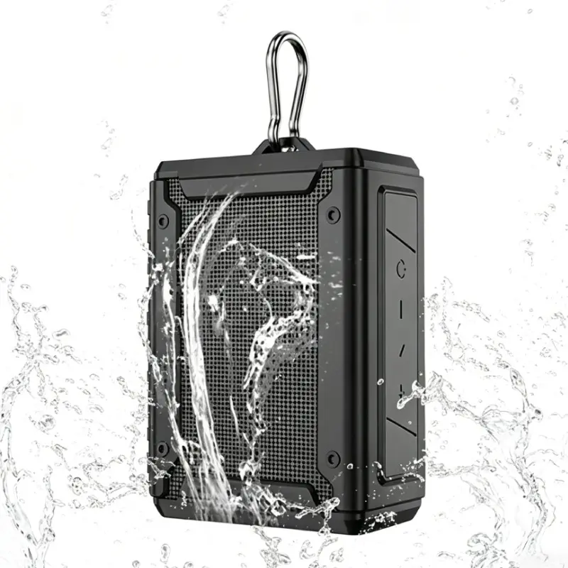 2026 New Keychain Bluetooth Speaker, 5W RMS 10W Peak Mini Waterproof Portable Audio, Wireless Rechargeable Speaker, Support TF Card AUX TWS Stereo Pairing, Pocket Size Speaker for Shower Cycling Camping Travel Gift