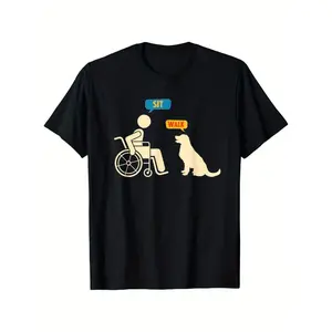 Funny Disabled Disability Awareness Wheelchair Sit Walk T-Shirt, 100% Cotton, Super Soft, Casual Short Sleeve, Crew Neck, Perfect For Daily Wear & Holiday Gifts