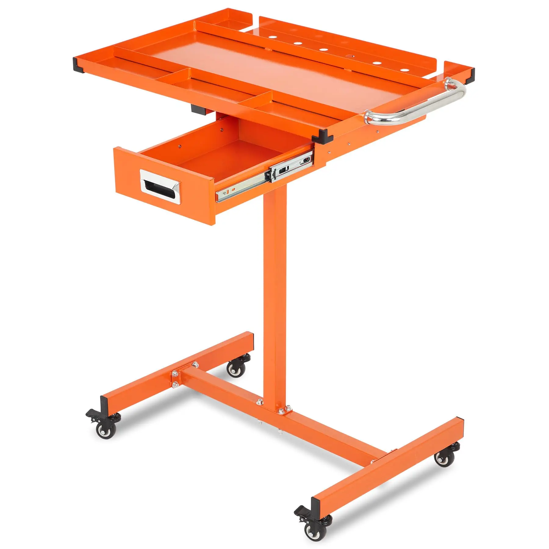 35–45'' Adjustable Height Worktable – 220 lbs Capacity Heavy‑Duty Work Table with Wheels & Brakes – Mechanics Workbench for Warehouse, Repair Shops, Workshop, Garages & DIY – Black