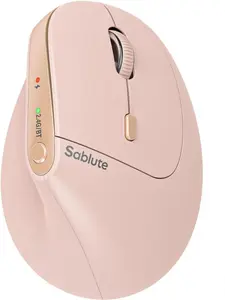 SABLUTE MAM3 Ergonomic Mouse, Rechargeable Wireless Vertical Mouse with 4 Adjustable DPI Options, Dual-Device Connectvity for Computer/PC/Laptop,Bluetooth Mouse for Window,Mac OS