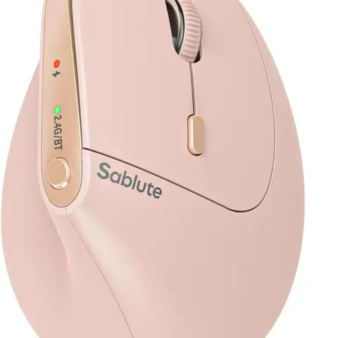 SABLUTE MAM3 Ergonomic Vertical Wireless Mouse for Small Hands - Rechargeable Office Accessory with Silent Click, Adjustable DPI, Dual-Device Bluetooth, 300-Day Standby, Automatic Sleep (Windows, Mac OS Computers/PCs/Laptops), Office Accessories