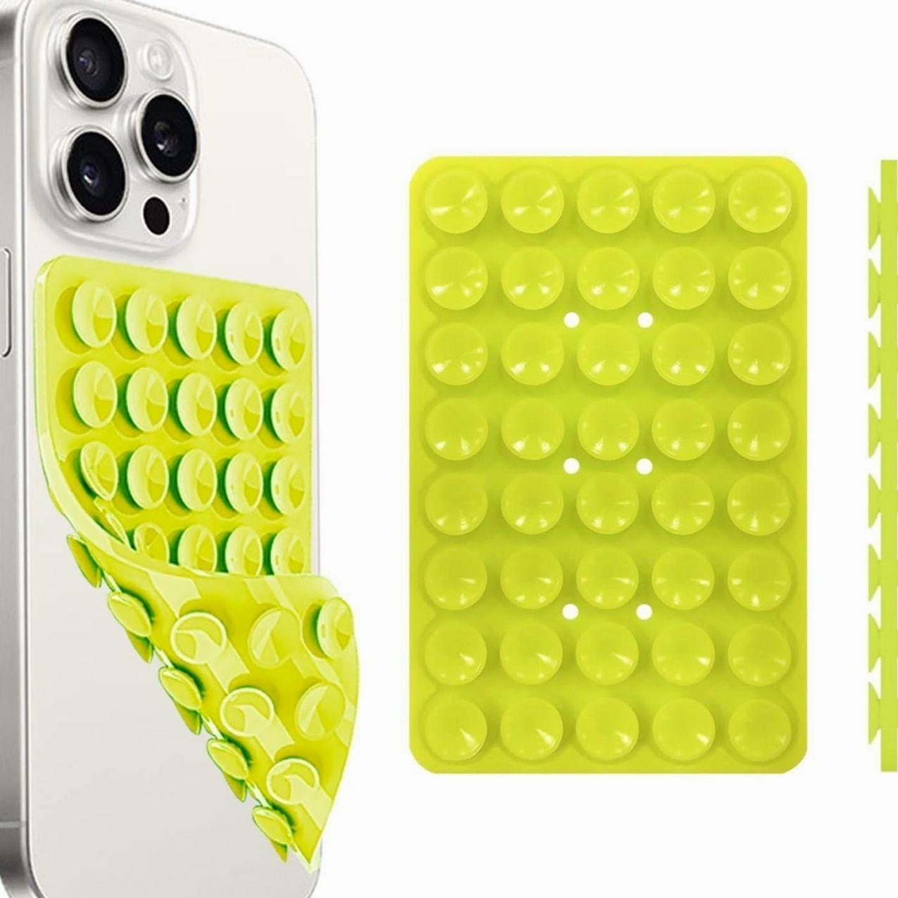 Silicone Suction Cup Phone Case Mount, 1 Count Double Sided Phone Holder Mount, Hands-Free Strong Grip Holder for Selfies and Videos, Phone Accessories