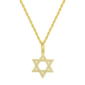 EVRY JEWELS Gold or Silver Plated Women's Star of David Necklace