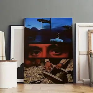 Scarface Classic Gangster Movie Wall Decor, Wall Art Wall Decoration Decorative Artwork Waterproof Canvas Poster, Artistic Poster for Bathroom, Bedroom, Kitchen and Living Room, and A Perfect Gift for Home Cityscape Print Photo