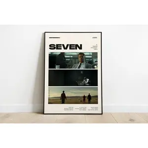 Seven Movie Poster, Modern Movie Poster Print, Seven Poster Wall Decor, No Frame Poster, Brad Pitt, David Fincher