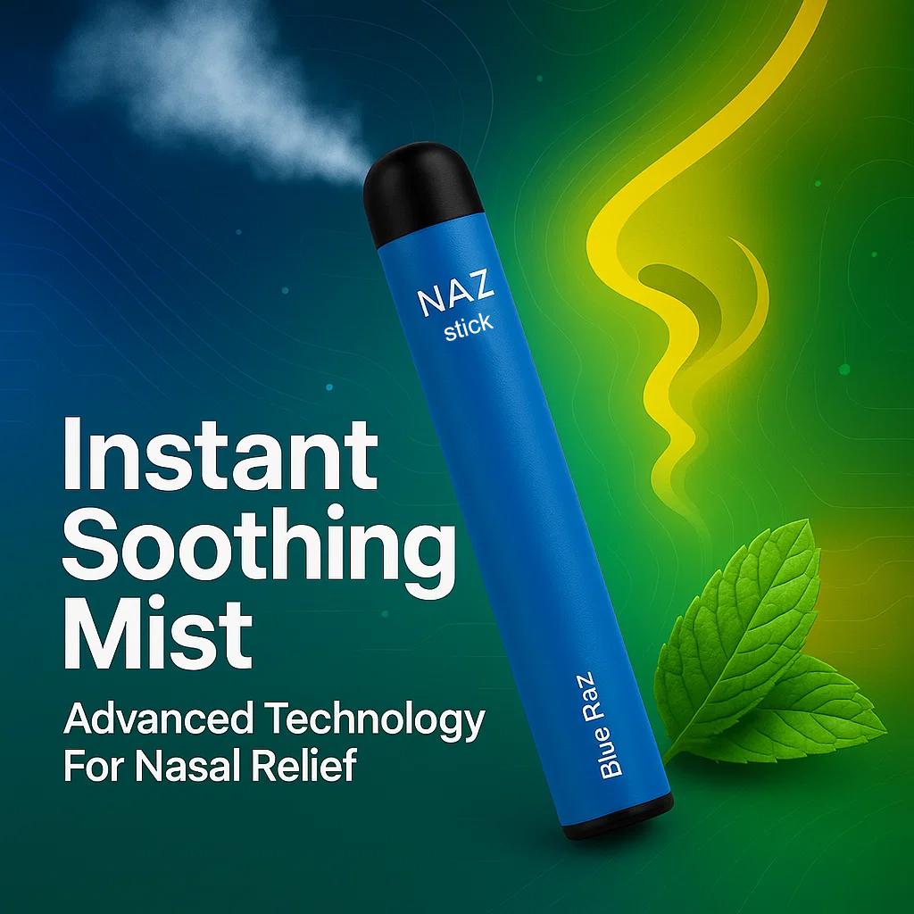 NAZ Electric Nasal Inhaler Stick - Portable Essential Oil Aromatherapy Vaporizer for Sinus Relief Congestion Energy Boost Non-Medicated Cool Refreshing 3-Pack Mixed Fruit Flavors Natural Menthol Peppermint Camphor