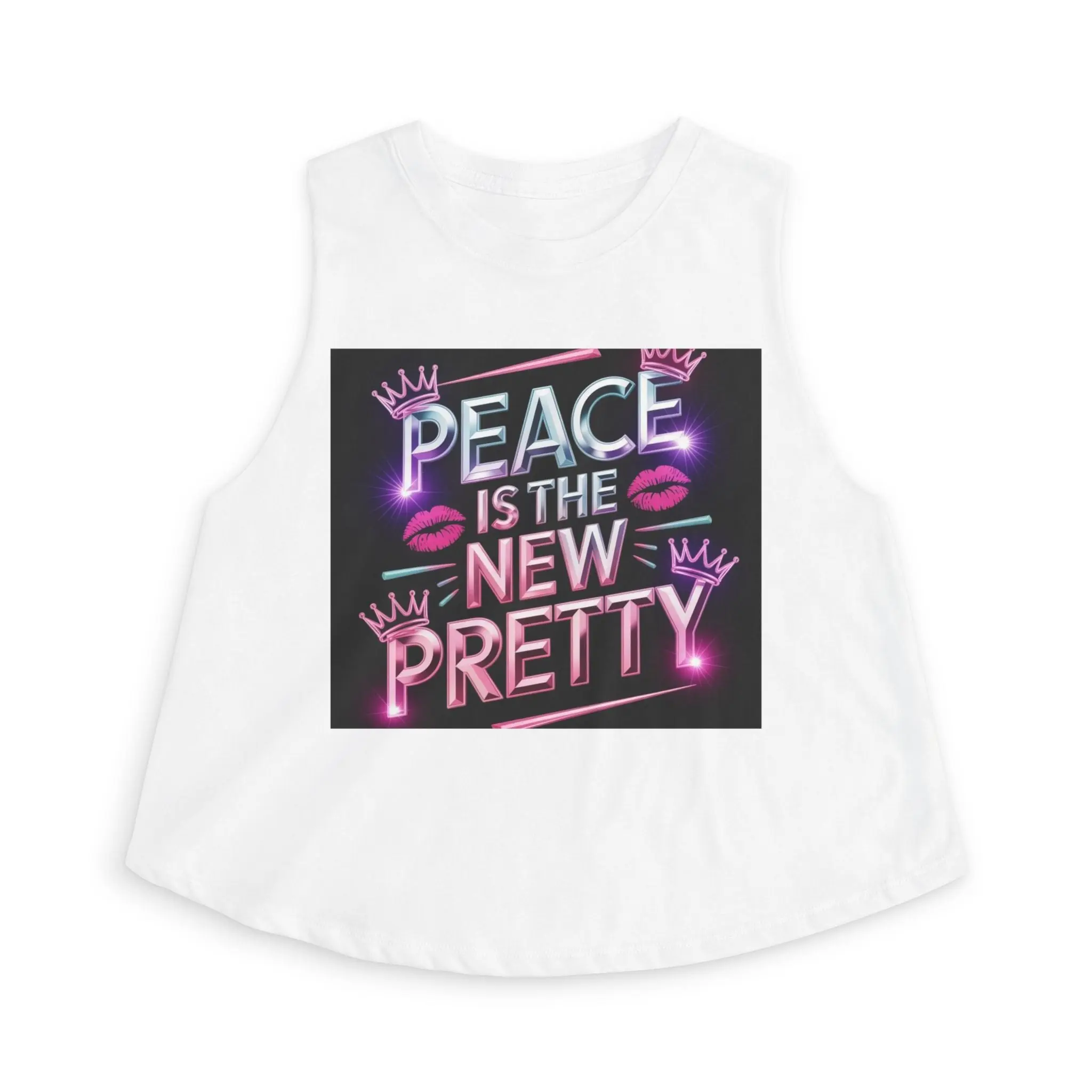 Peace Is The New Pretty Women's Crop Top – Neon Lip & Crown Graphic