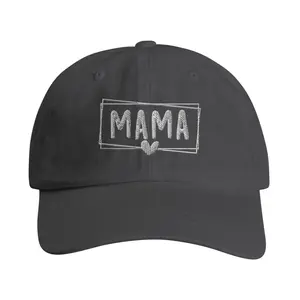 Cotton Twill Dad Cap – MAMA Text with Cute Heart Design