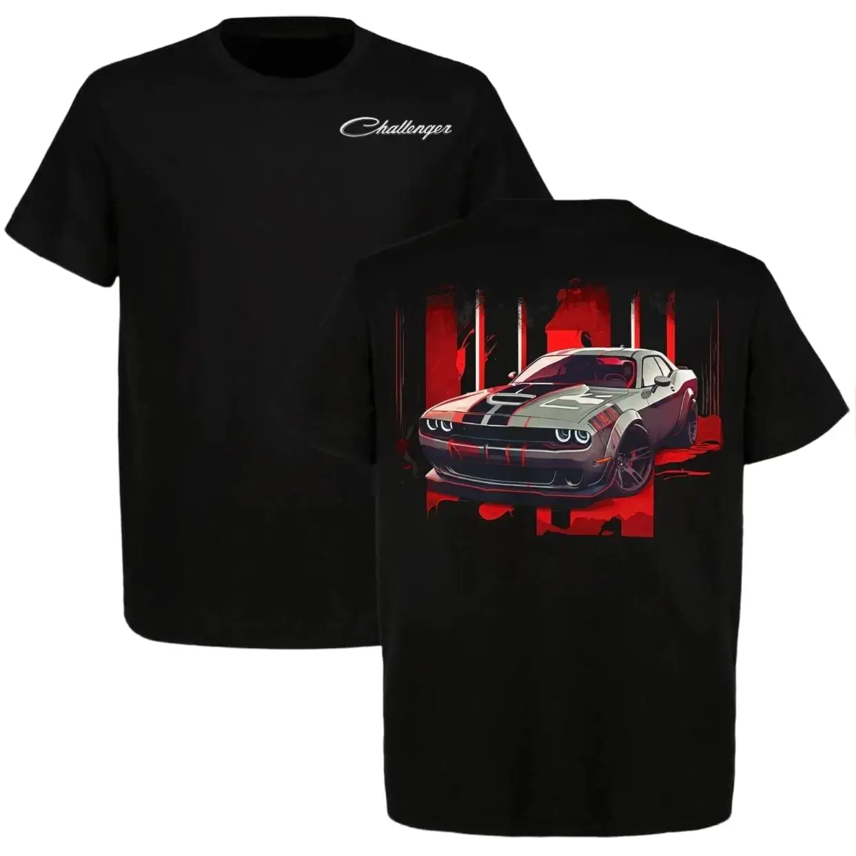 Challenger Muscle Car Graphic T-Shirt, American Performance Racing Tee, Auto Fans Themed Apparel, Gift For Dad or Him