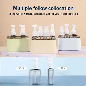 4-In-1 Travel Dispenser Set for Shampoo, Lotion, And Gel, Complete with a Storage Case. This Portable Refillable Bottle Organizer Is Perfect for Shampoo, Conditioner, And Body Wash.