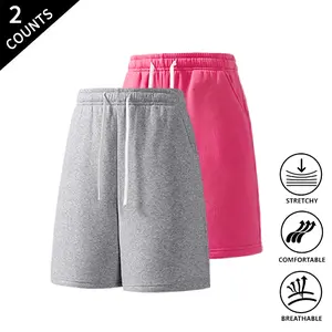 2-Pack Men’s Loose Fit Sweat Shorts, Elastic Drawstring Waistband, Ultra-Comfortable Casual Shorts for Everyday & Outdoor Activities