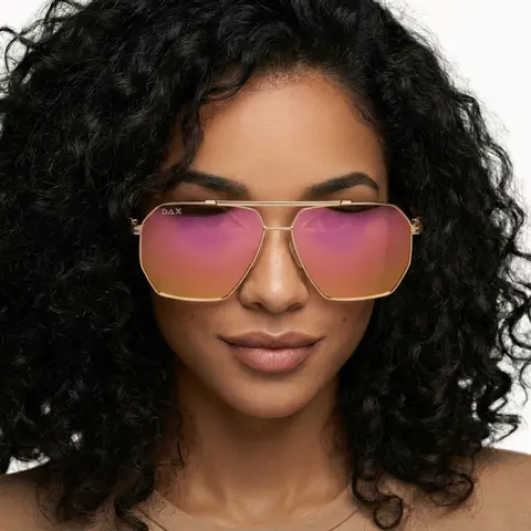 DAX EYEWEAR AXL Women's Bold Statement Oversized Trendy Aviator Sunglasses - 143mm Full Rim Large Alloy Frame, Polarized TAC Lenses, Hair-Friendly Tangle-Free Design, UV400 Shields Eyes Daily, UV Protective Eyewear, Stylish Brunch Accessory
