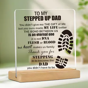 Acrylic Desktop Ornament, To My Stepped Up Dad Gift, Stepped Up Dad Thank You Sign, Home Decor for Living Room Bedroom, Gift for Father