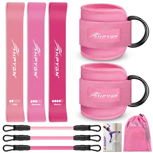 HPYGN Ankle Resistance Bands with Latex Resistance Loops for Yoga, Pilates & Home Workouts - Build Strength, Tone Glutes & Thighs Fast