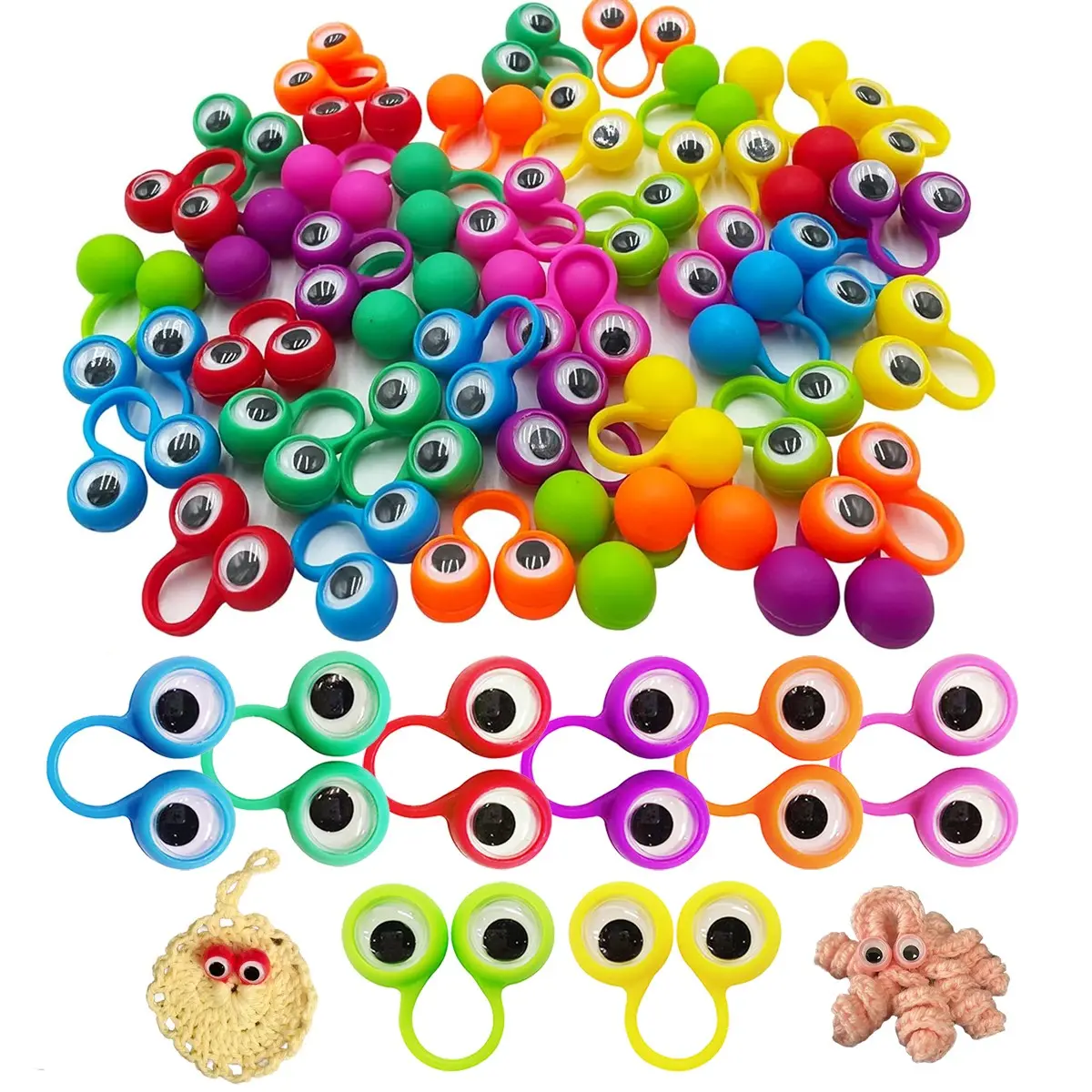 25/50pcs Eye Finger Puppets Googly Eyes Wiggle Eyes for Crafting Projects DIY Craft Supplies