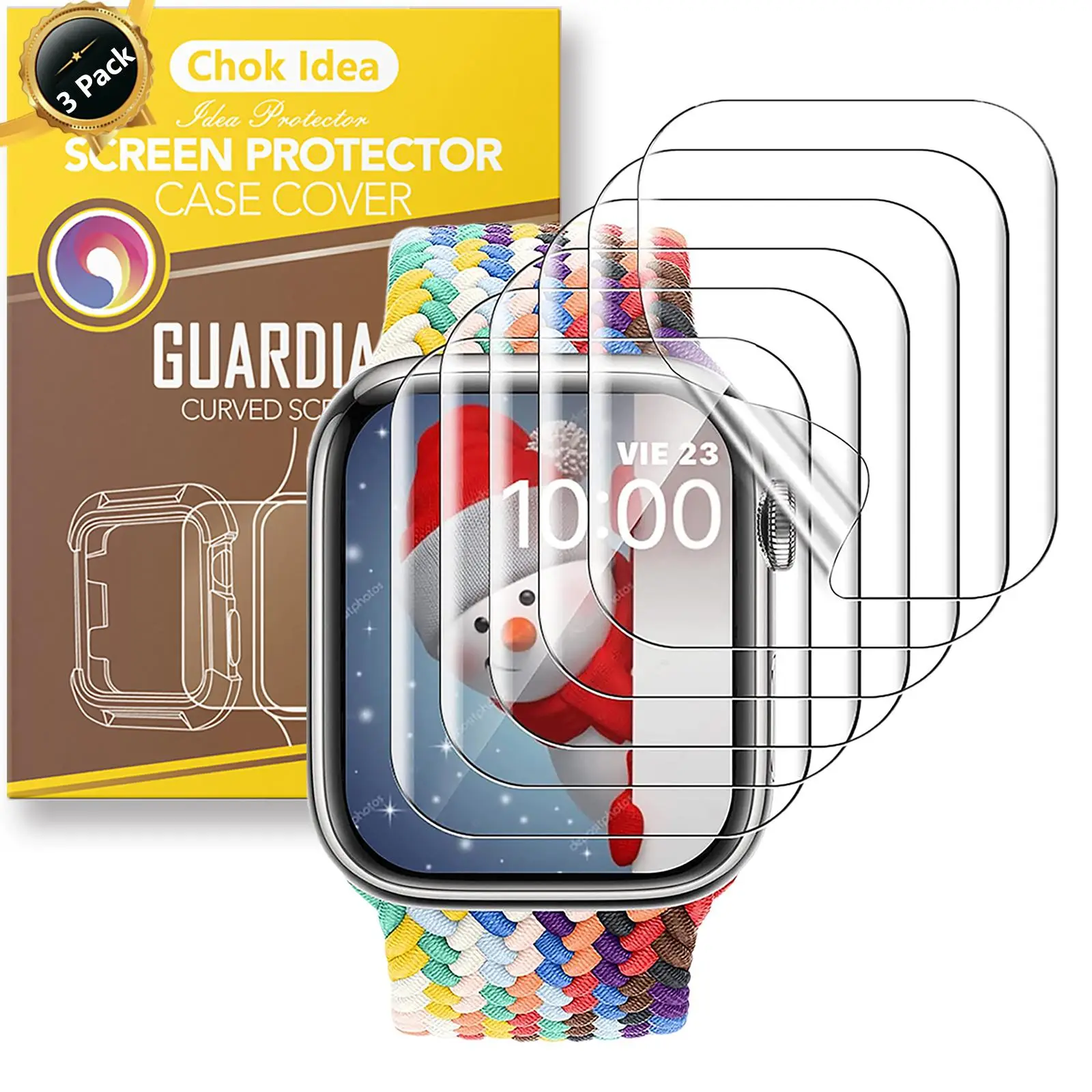 Screen Protector Film, 3 Counts Anti-scratch Screen Protector, Watch Screen Protective Film, Durable Screen Protector Film Compatible with Apple Watch