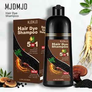 MJDMJD 200 ml Hair Dye Shampoo - 5-In-1 Shampoo with a Natural Plant Moisturizing Formula,Long-Lasting Color And Color Retention,Combines Shampooing And Dyeing,Quickly Covers Gray Hair,Gentle And Non-Damaging to Hair