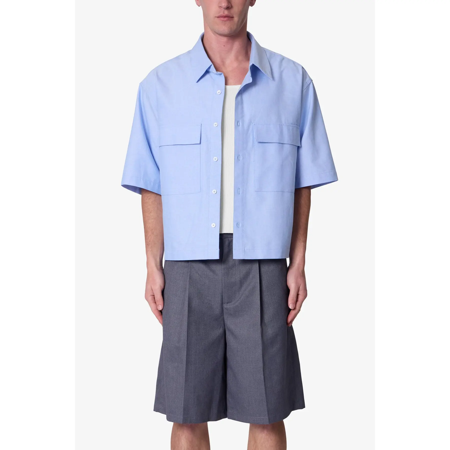 Poplin Bus Driver Shirt - Light Blue
