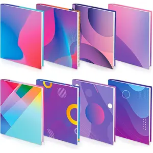 8 Pack Nylon Stretchable Book Covers,  Book Sleeves for Textbook Hardcover Books up to 9 x 11 Inches, , Washable and Protective, Textbook Covers to School Supplies