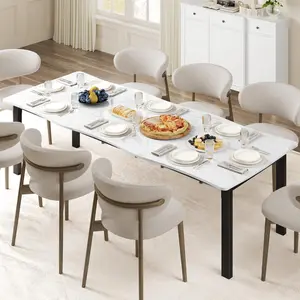New Upgraded 1 MDF+iron special-shaped top long dining table
