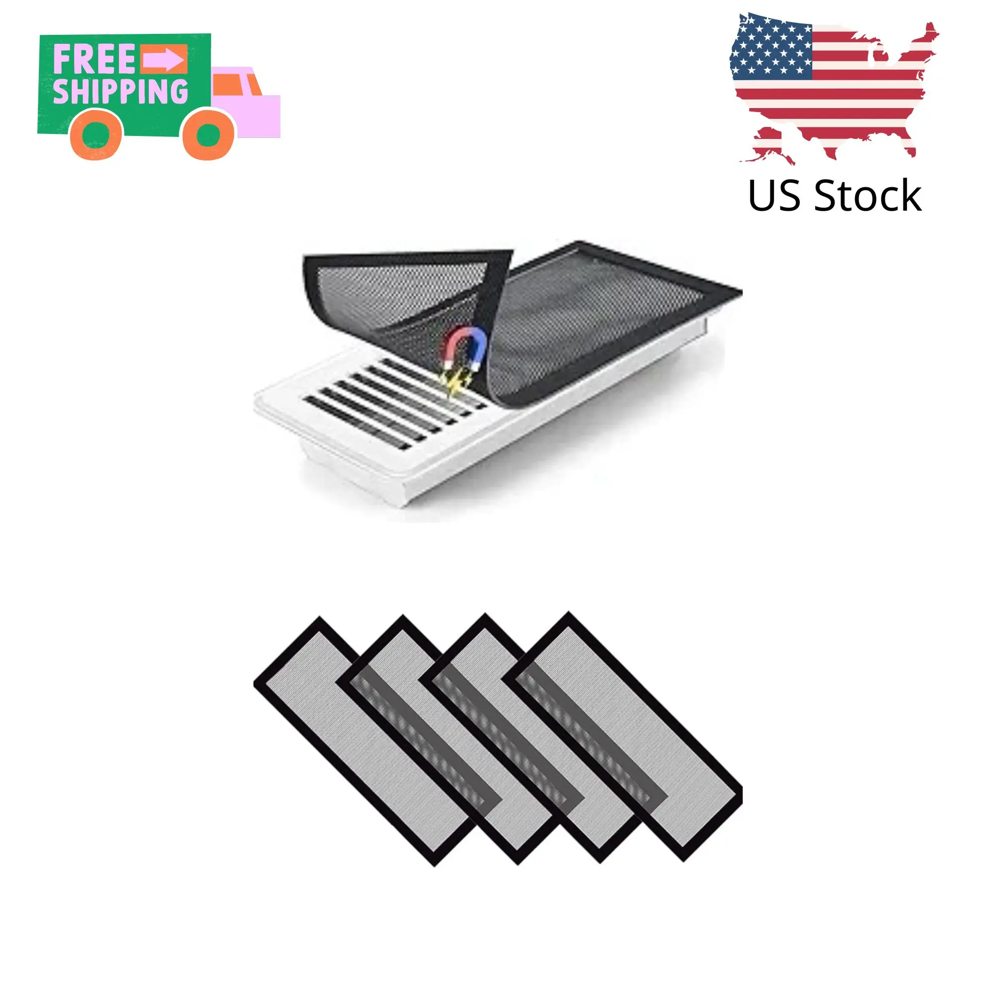 Magnetic Vent Covers Screen 4 Pack - 4x10 Inch Air Vent Filters