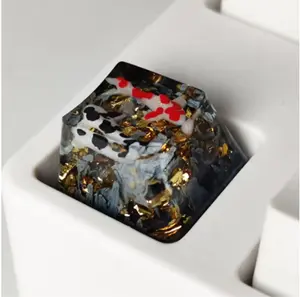 Artisan Keycap gold Koi ESC key Resin Handmade Accessory