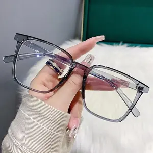 Big Trendy Finished Myopia Glasses Women Large Near Sight Diopter Eyeglasses Men Fashion Transparent Computer Eyewear 0 To -4.0