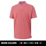 MAELREG Mens Golf Shirts Collarless Performance Dry Fit Moisture Wicking Casual Solid Short Sleeve Henley Shirts for Men Sport Top Sports Apparel