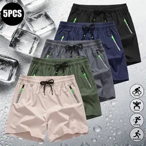 Men’s 5-Pack 5″ Gym Shorts – Quick-Dry, Breathable Athletic Running Shorts with Zippered Pocket men's summer, Men’s Shorts, Athletic Activities, Functionality,summervibes
