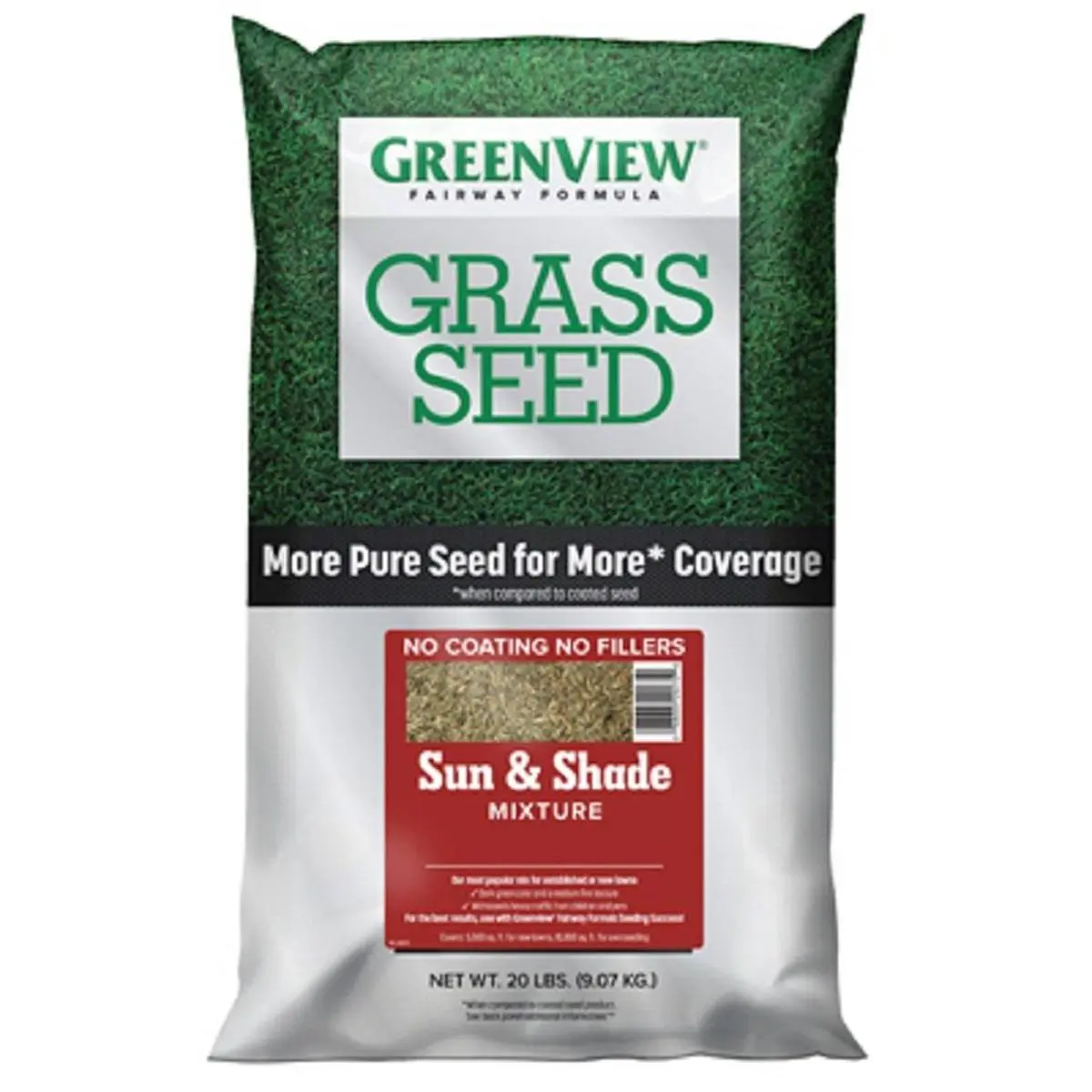 Greenview 212 MAIN Balanced Turf Grass Seed Blend, 20 lbs Sun & Shade Mixture with Kentucky Bluegrass, Exacta Perennial Ryegrass, Oxford Fine Fescue - Quick Germination, Top Rated for Drought Resistance, Ideal for Heavy Traffic & Lawn Establishment