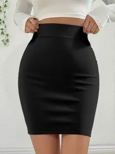 Elegant Casual High Waist Bodycon Short Skirt, Slim Fit Design, Showcases Curves, Perfect for Young Women, Dating & Commuting, Bottom