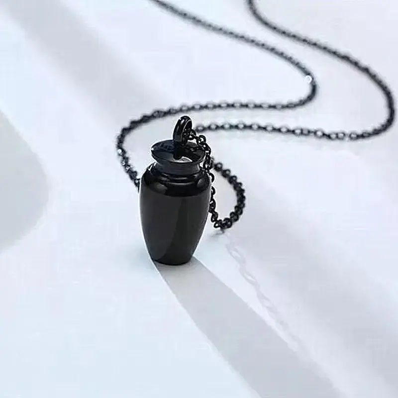 Black individual small jar pendant